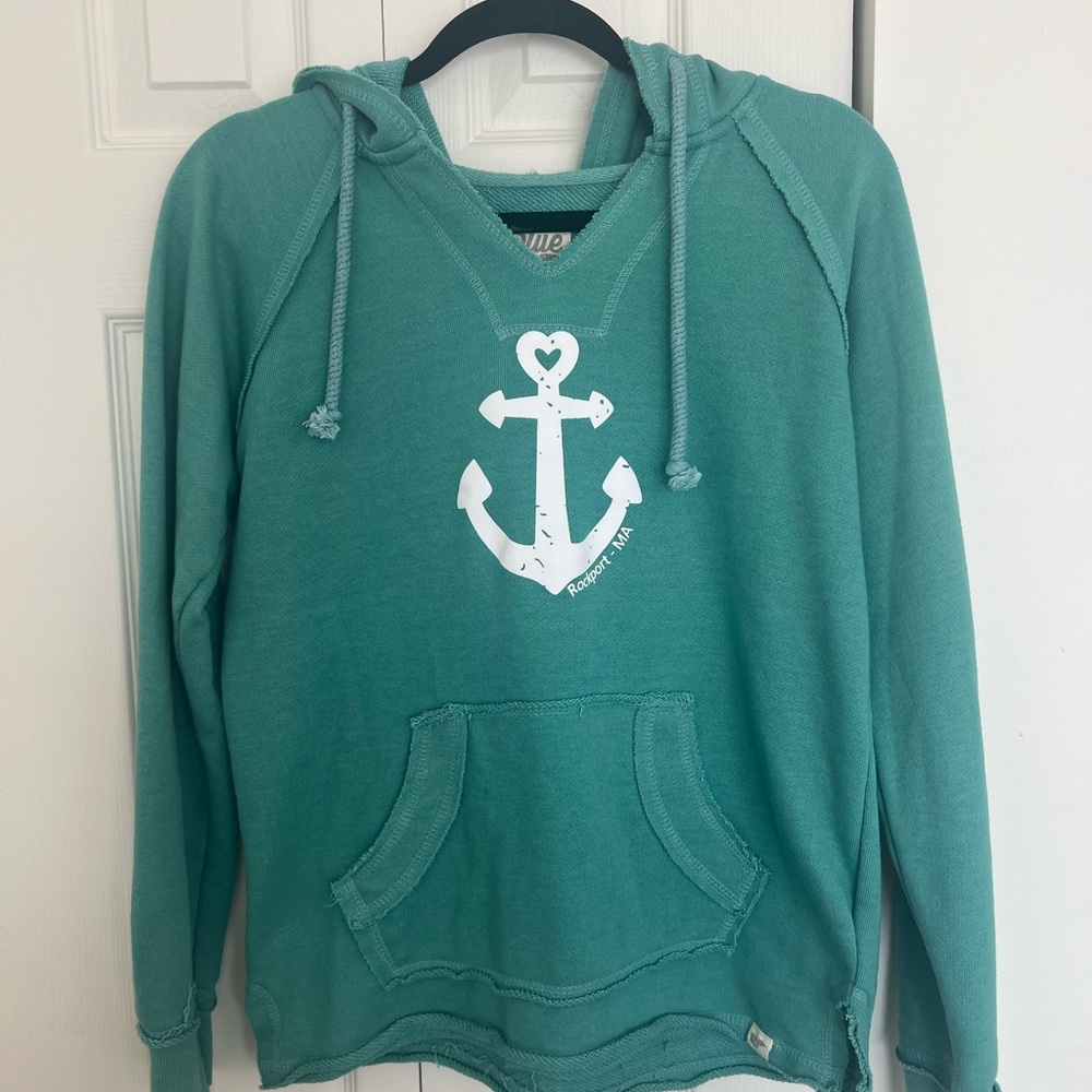 Blue 84 Green Anchor Hoodie size small
